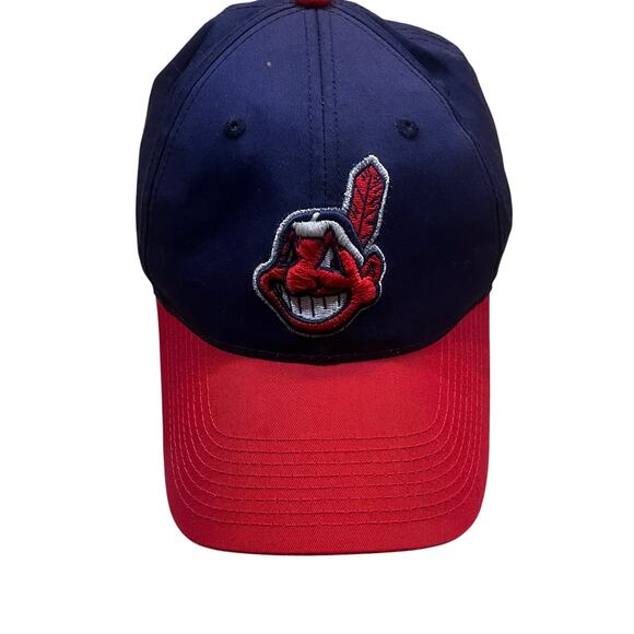 Vintage Wahoo Cleveland Indians Adjustable MLB Baseball Hat Cap Blue Rad - Picture 1 of 9